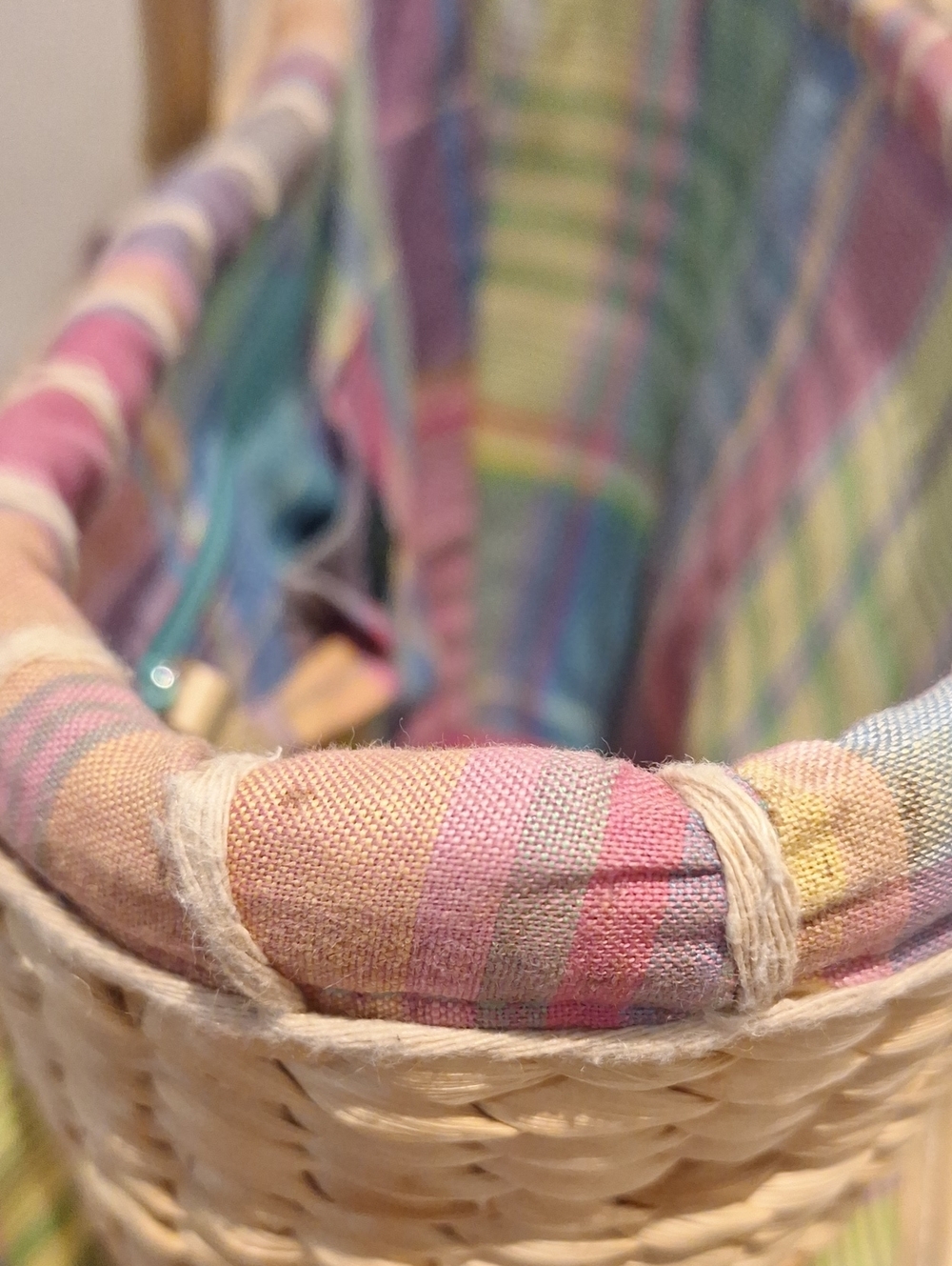 Ralph Lauren Pastel Plaid Straw-Top BeachTote - Picture 16 of 16